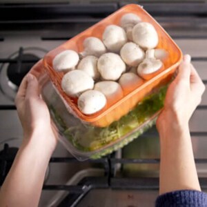 Person handling packaged food