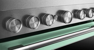 Closeup of consoles on a KitchenAid® range