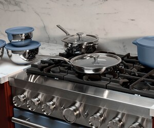 Various pots and pans on a KitchenAid® range