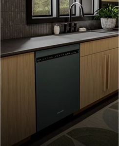 A KitchenAid® dishwasher in Juniper.