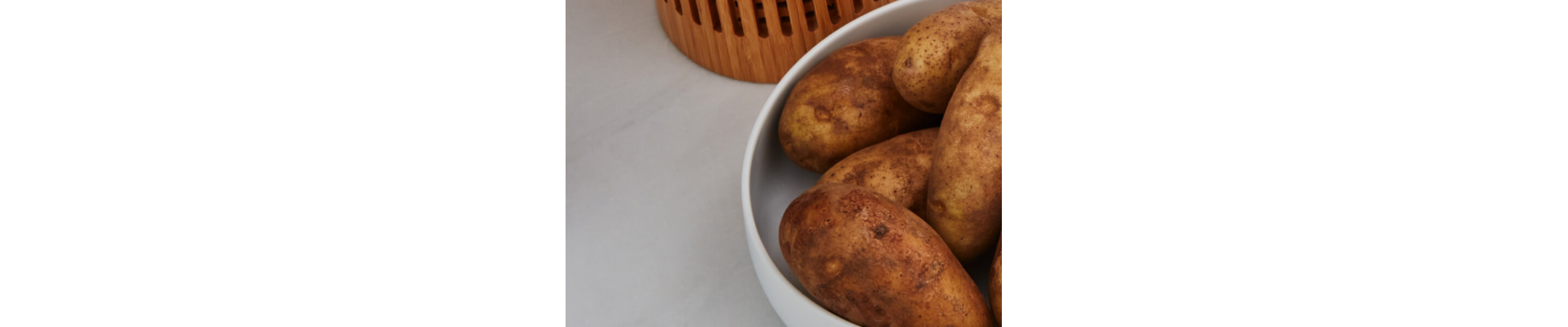 Potatoes in a bowl on a countertop