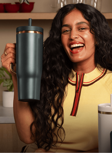 Radhi Devlukia with the KitchenAid x Corkcicle bottle collection