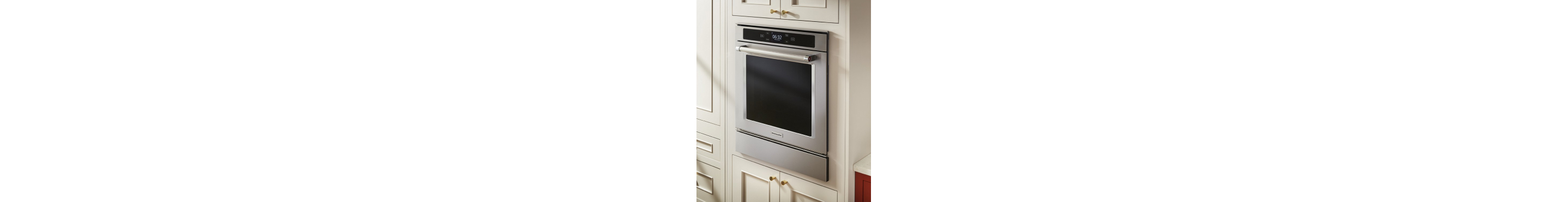Wall oven set in cabinetry