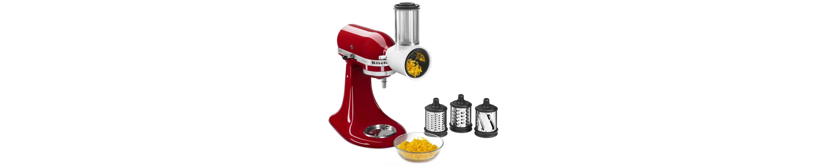 Red KitchenAid® Stand Mixer with Fresh Prep Slicer/Shredder Attachment