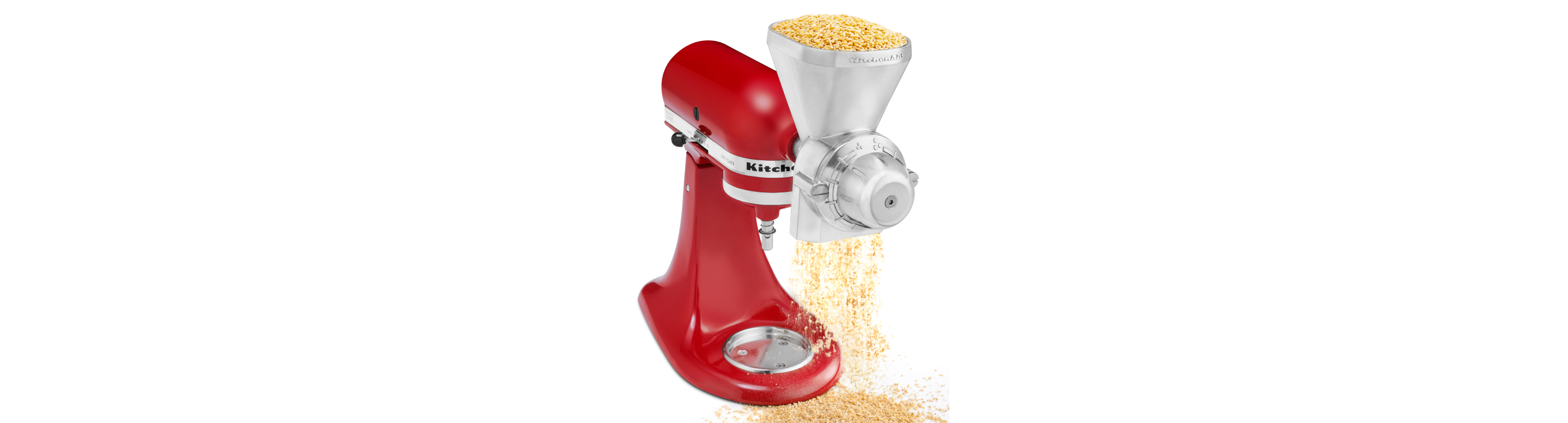 KitchenAid® stand mixer with All Metal Grain Mill attachment