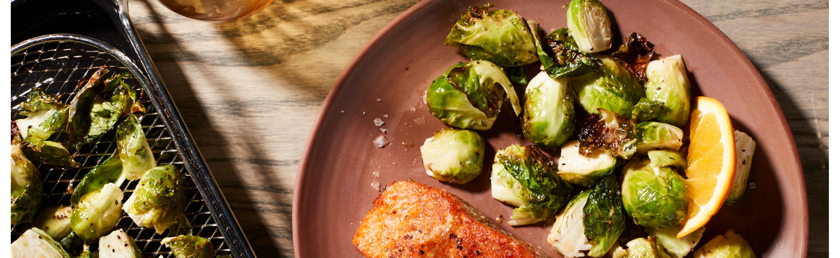 Air fryer vegetables and salmon 