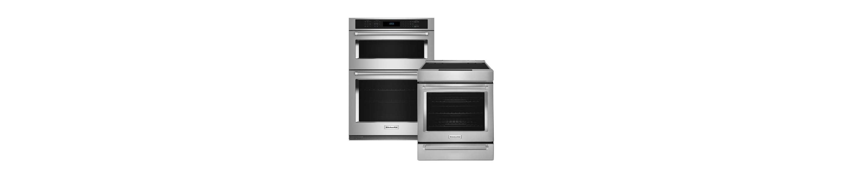 KitchenAid® double wall oven and electric range