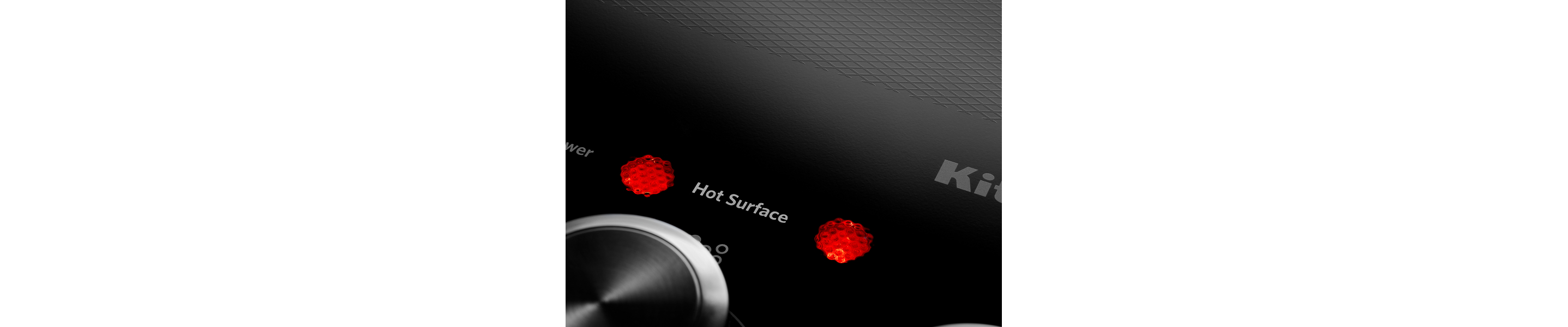A black finish option on a KitchenAid® cooktop