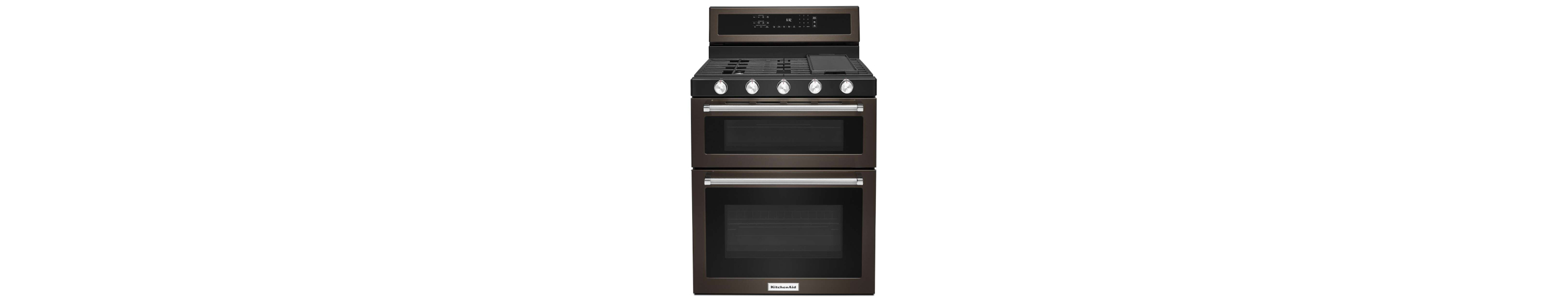 Kitchenaid® 30-inch 5 Burner Gas Double Oven Convection Range