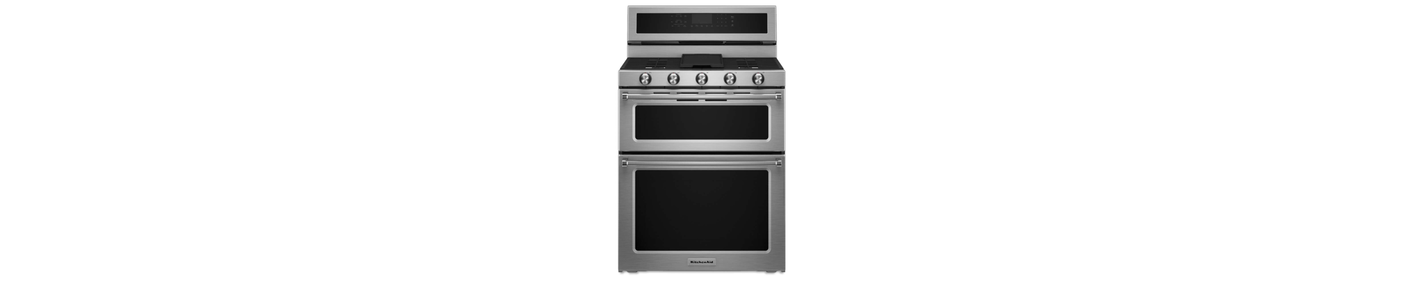 Kitchenaid® 30-inch 5 Burner Dual Fuel Double Oven Convection Range