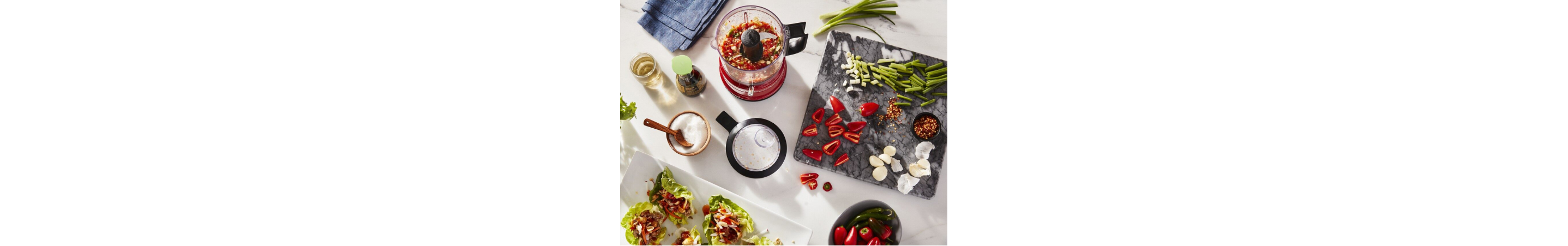 KitchenAid® food processor with appetizer ingredients