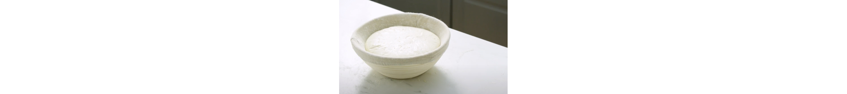 Dough in a proofing basket.