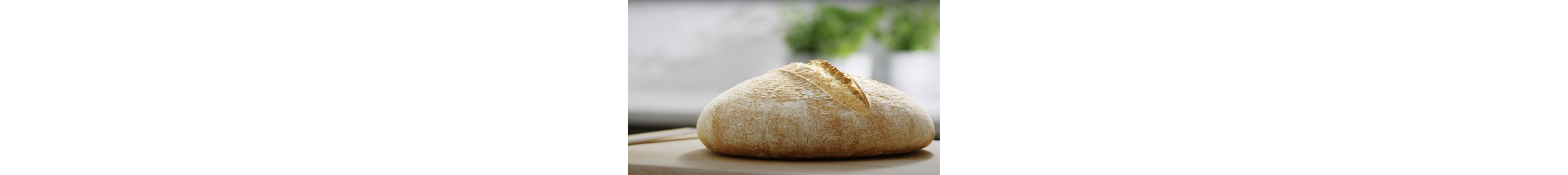 A golden brown loaf of sourdough bread.
