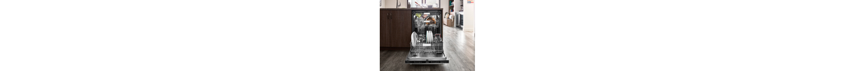 Dishwasher set in tan cabinetry