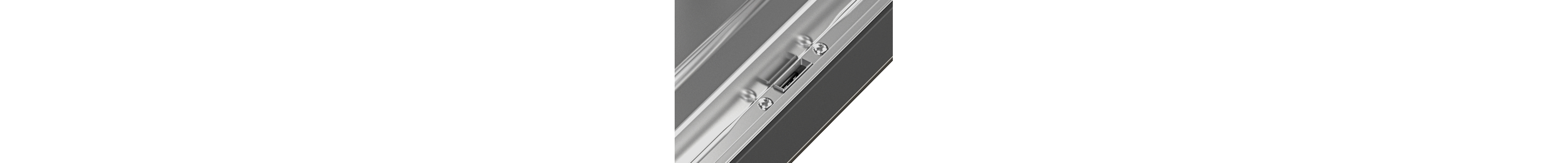 Close up image of a dishwasher door latch