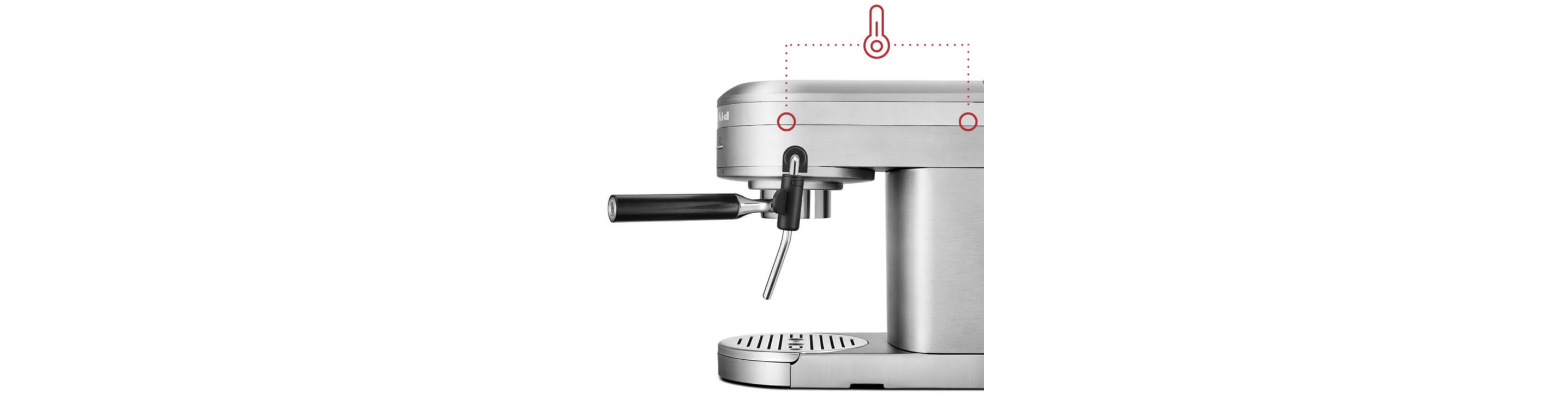 Profile of KitchenAid® Semi-Automatic Espresso Machine with temperature sensors