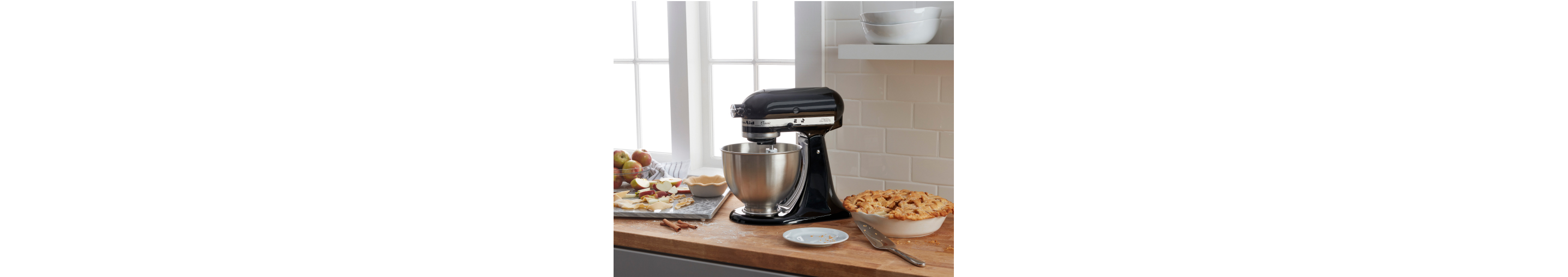KitchenAid® stand mixer on a kitchen counter 