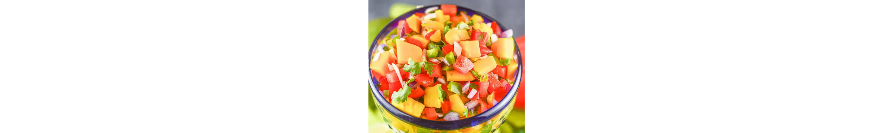 Close up of mango salsa 