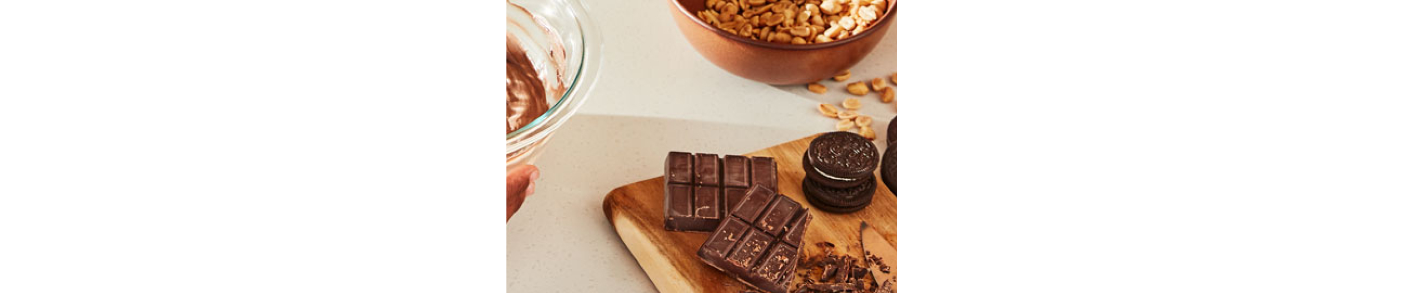 Chocolate on a cutting board