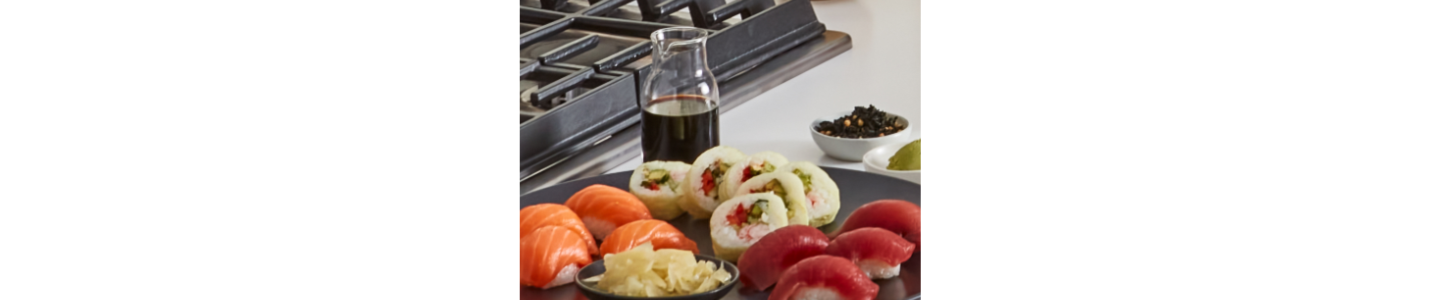 Soy sauce and sushi