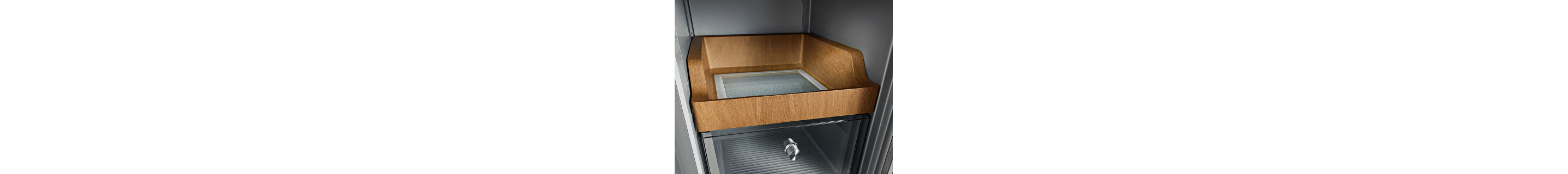 Wood-framed interior freezer door 