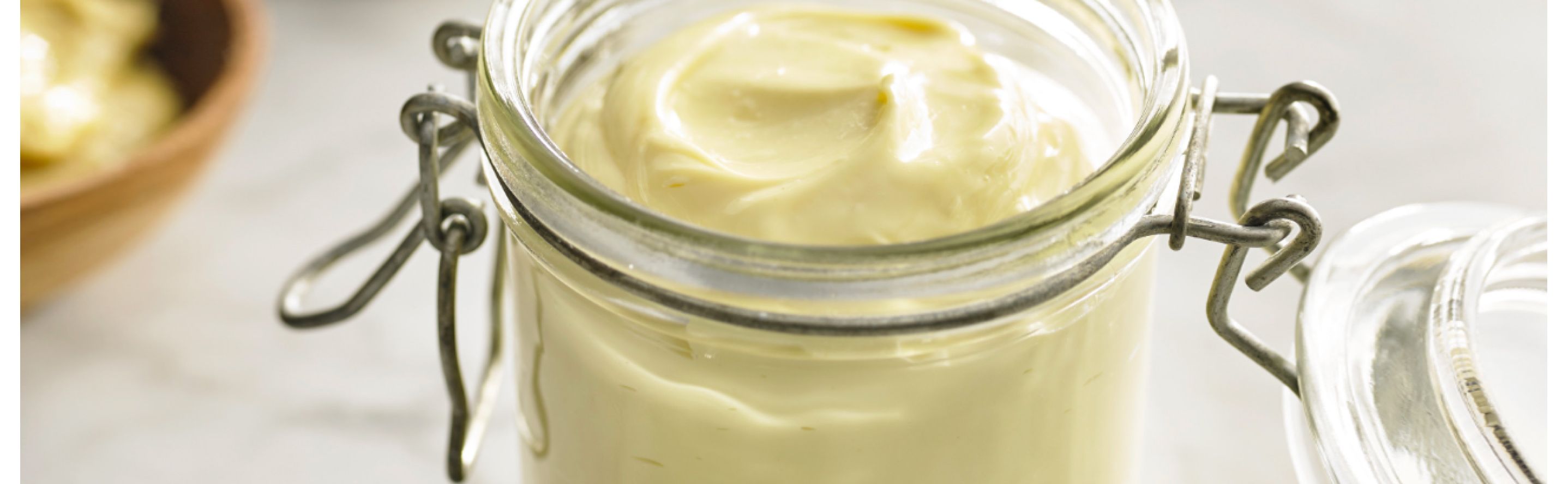 Homemade mayo in a mason jar