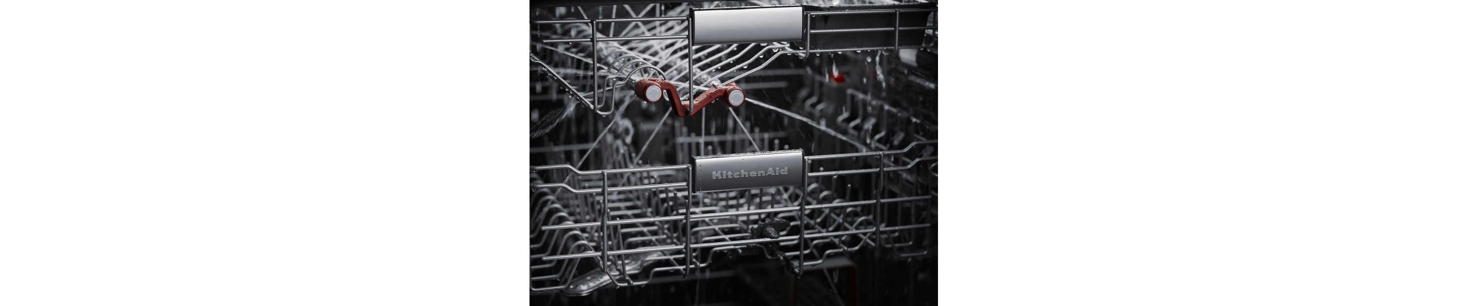 The racks of a KitchenAid® dishwasher.