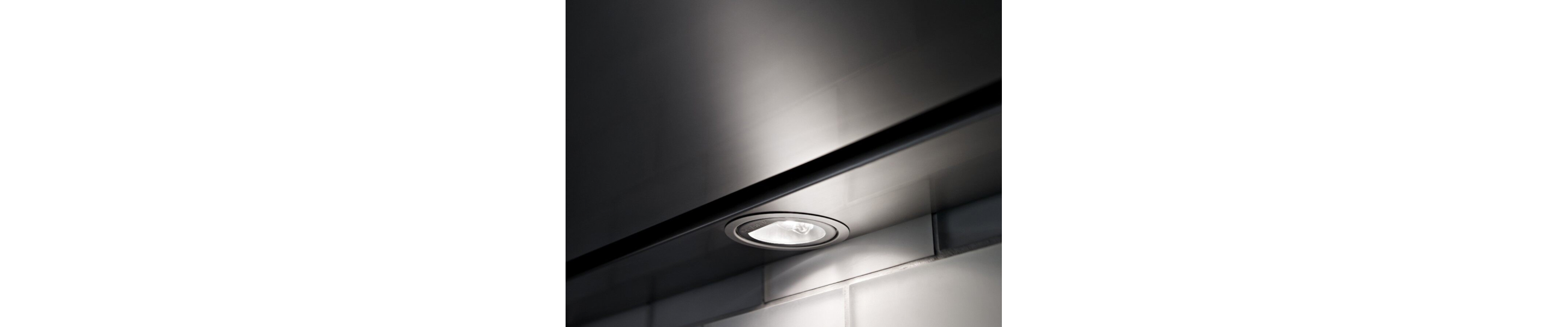 Close-up of range hood lamp light 