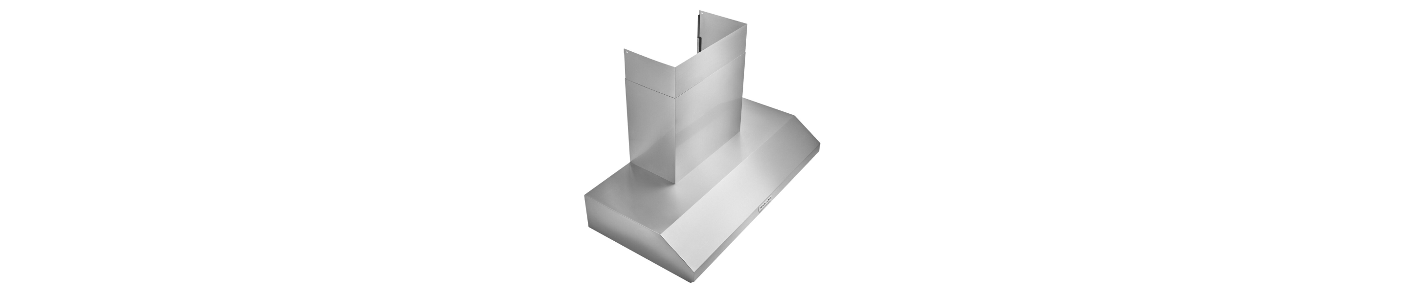 Silver range hood duct cover