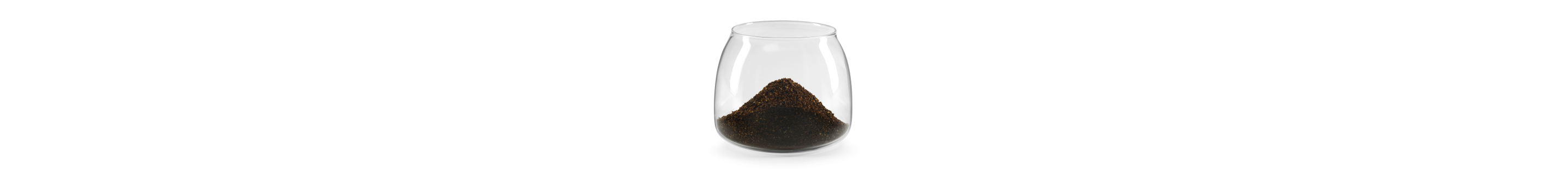 A glass with coffee grounds