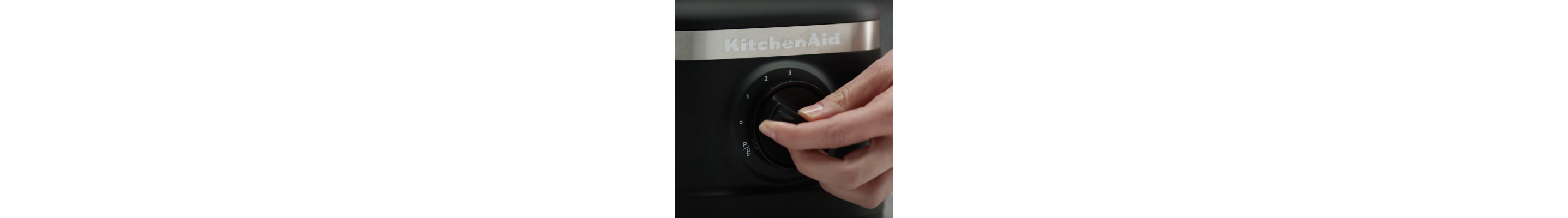 Hand turning dial on KitchenAid® blender