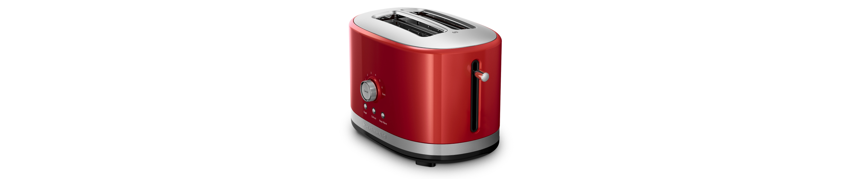 A 2-slice red KitchenAid® toaster.