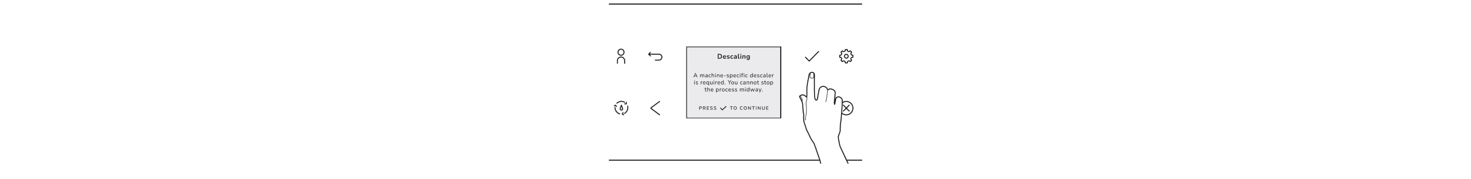 Person selecting a setting on an espresso machine control panel