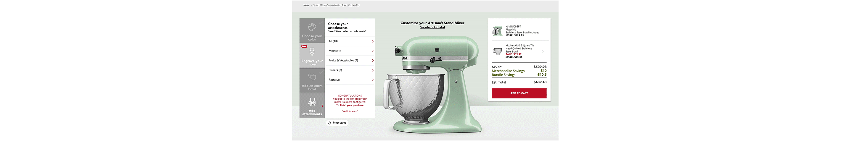 Stand Mixer Customization Tool