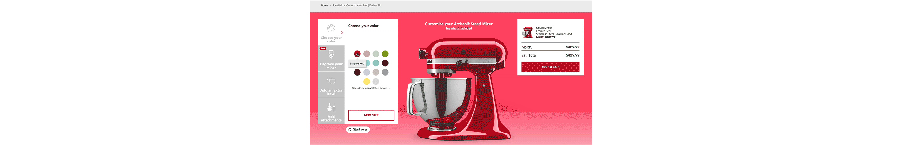 Stand Mixer Customization Tool