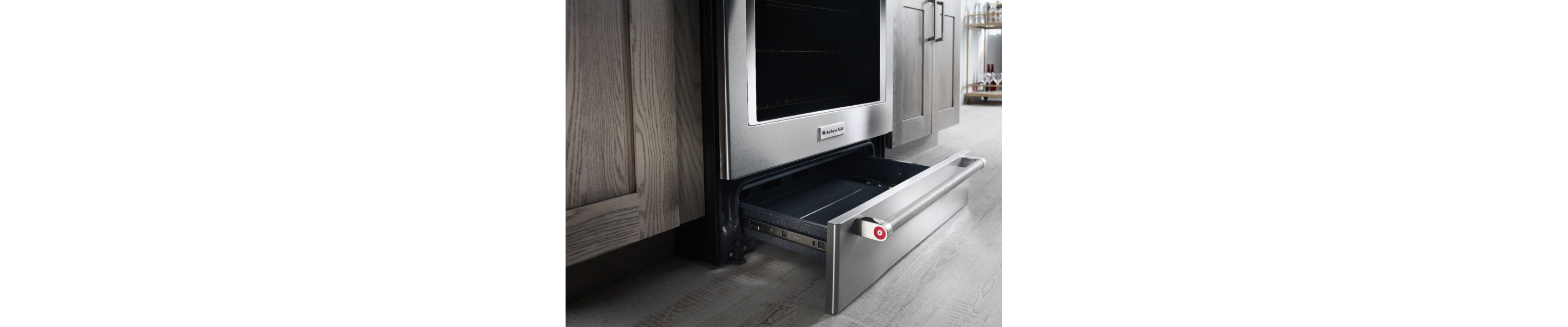 KitchenAid® range with drawer open