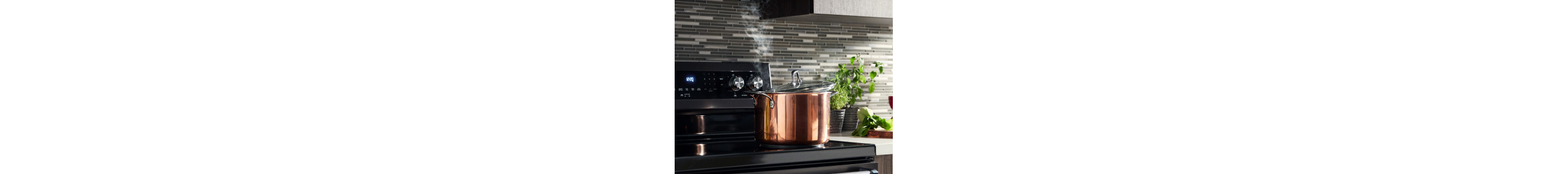 Copper pot on a KitchenAid® stovetop