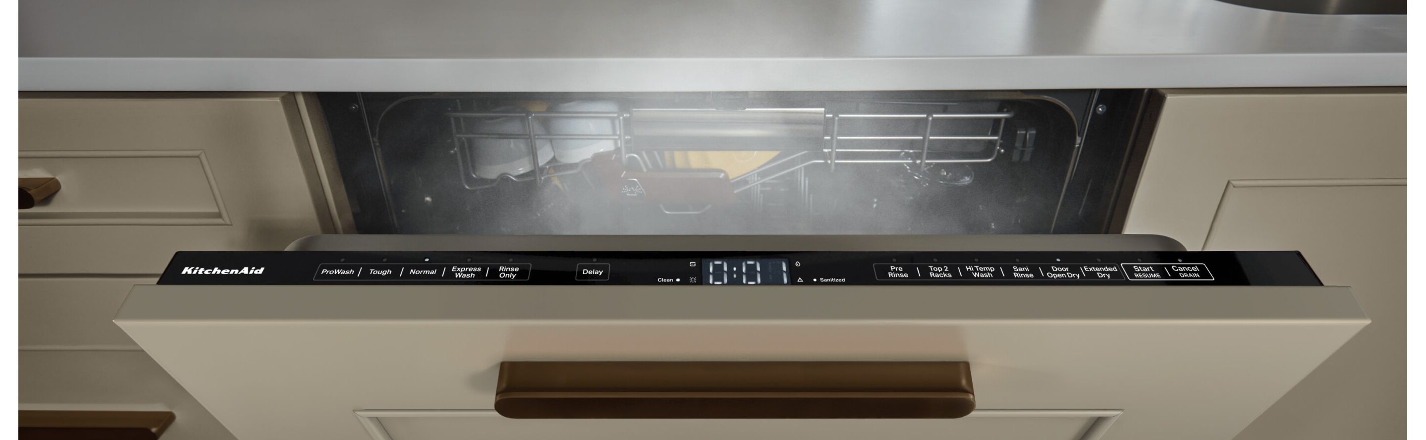 Panel-ready KitchenAid® top control dishwasher 