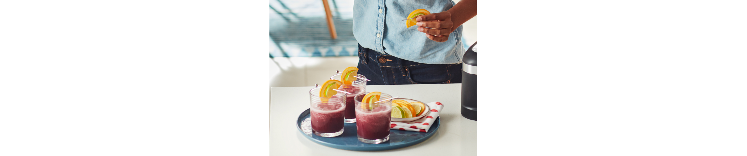 Slushies on a tray
