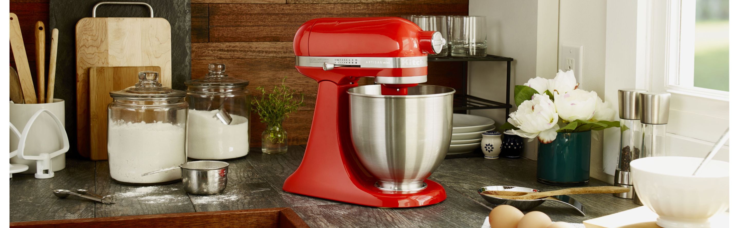A KitchenAid® stand mixer on a counter