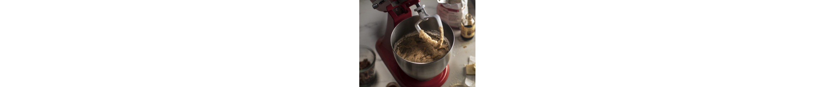 Close-up of KitchenAid® stand mixer bowl filled with batter