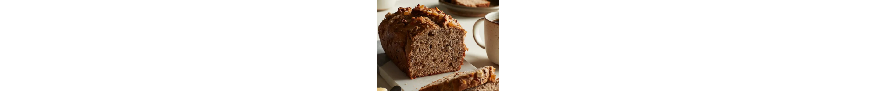 Sliced banana bread loaf