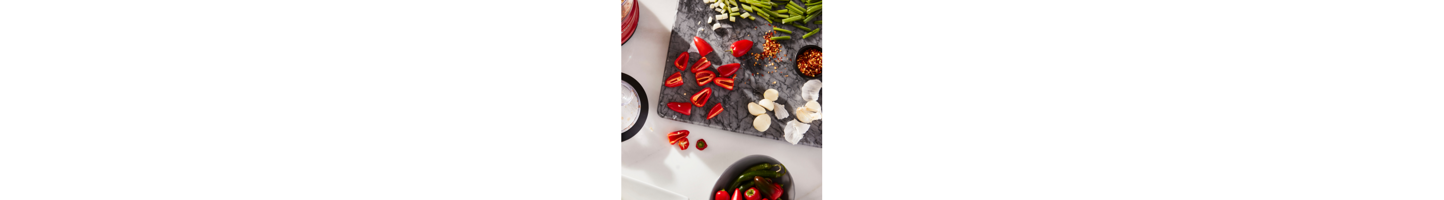 Sliced vegetables on a cutting board