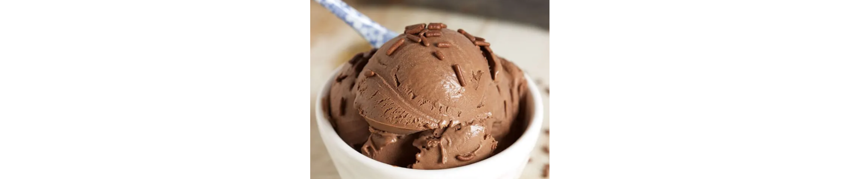 Chocolate ice cream in a bowl.