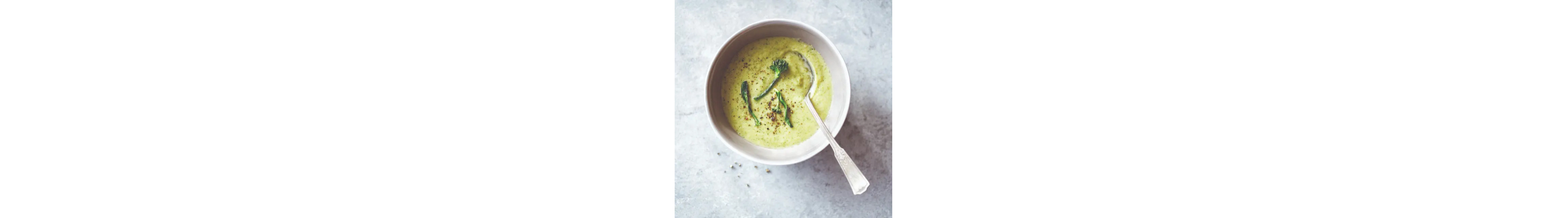 Top view of broccoli cheese soup from Yummly recipe