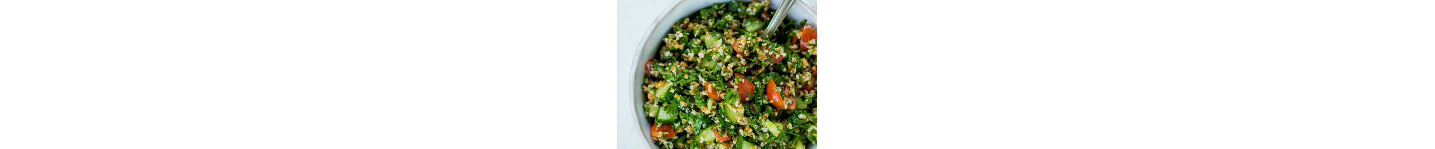 A plated bowl of fresh tabouli