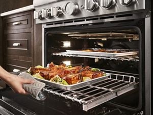 Oven clearance top rack