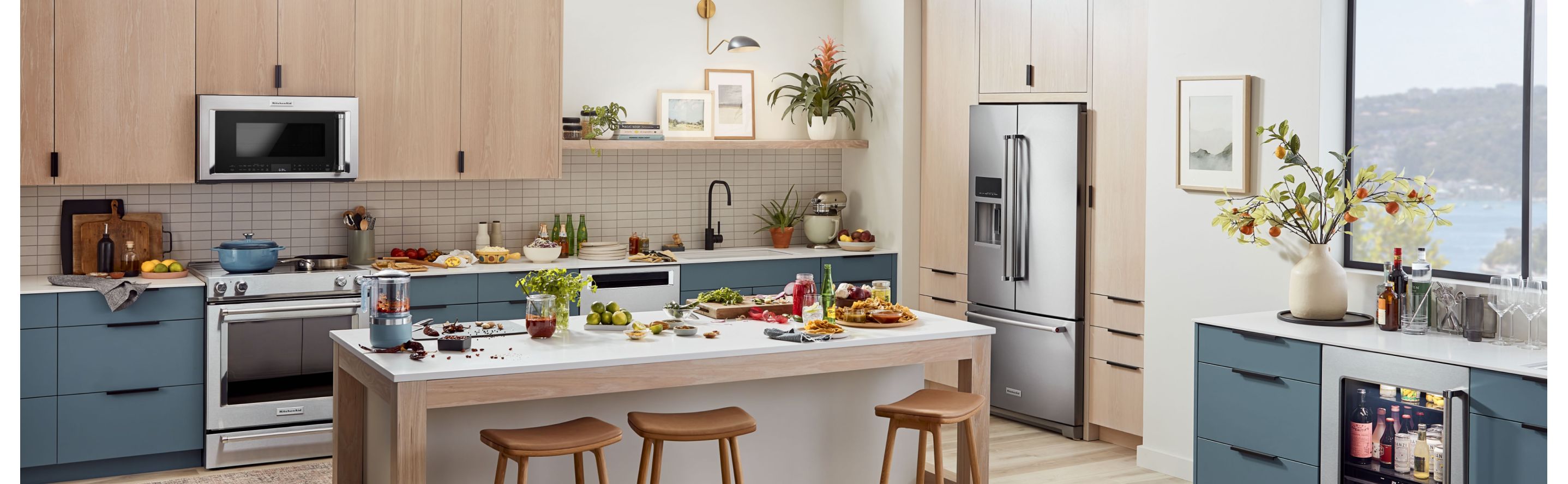 Modern kitchen with KitchenAid® appliances