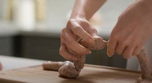 Making sausages with kitchenaid top