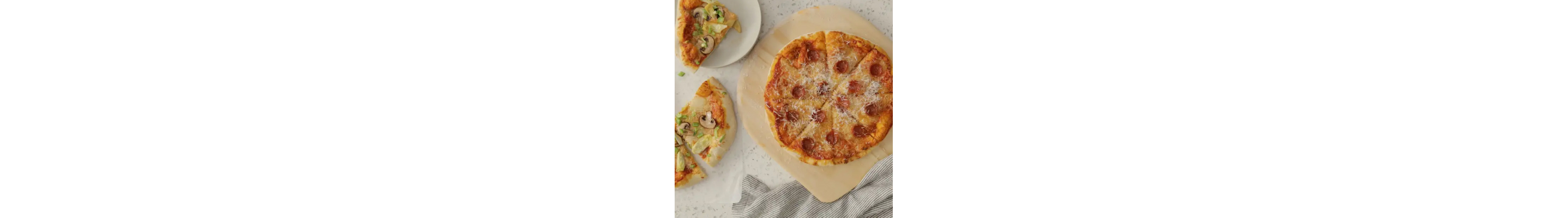 Homemade pepperoni pizza.
